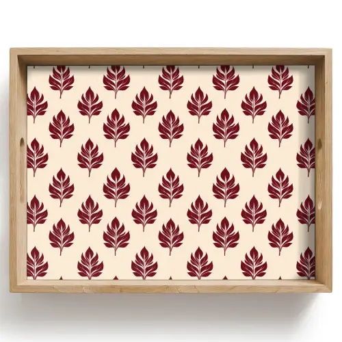 Botanisch - Patroon - Bordeaux Dienblad Rechthoek middel 911 -z3d_shopping