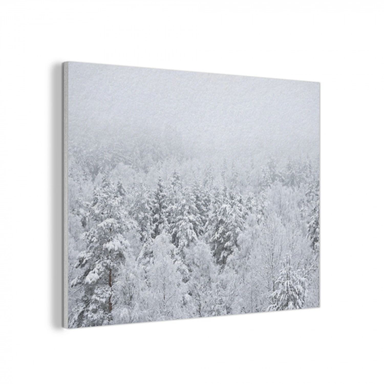 Bos - Sneeuw - Winter - Natuur - Wit PET vilt klein -3d