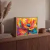 Bloem - Verflook - Modern - Abstract - Kleuren Light Box met batterij (Wandlamp) middel -sfeer2