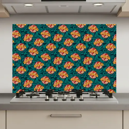 Groen - Disco - Patroon keuken achterwand spatscherm klein 900 -3d_website