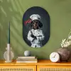Quote - Neon - Hond - Kokskleding Wandcirkel Ovaal Forex klein -sfeer2