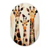 Giraffen - Cartoon - Crème Wandcirkel Ovaal Forex klein -3d