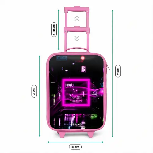 Felroze vierkant boven een natte straat Kinderkoffer - Roze klein -productfoto_formaten