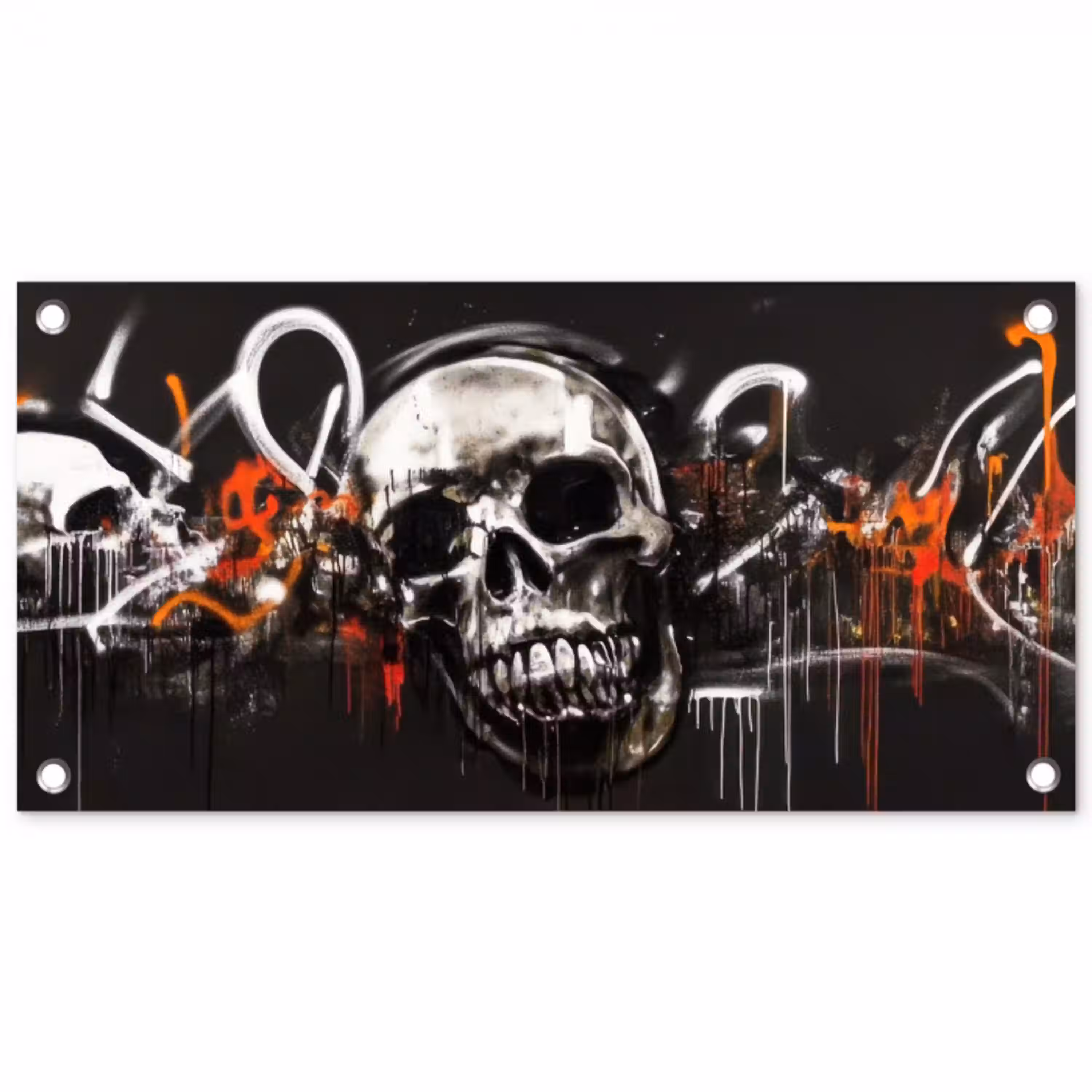Schedels - Kunst - Donker - Rood tuinposter los doek klein -3d