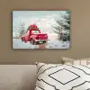 Auto - Rood - Cadeaus - Winter - Sneeuw - Kerst canvas 2cm klein -sfeer3