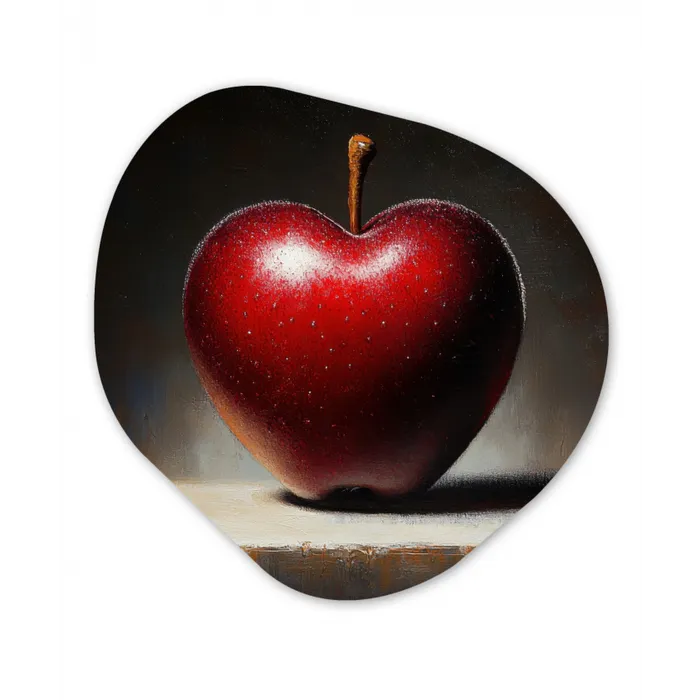 Apple - Hart - Rood Wandcirkel Organisch Forex 3mm klein -3d