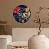 Boeket - Stilleven - Bloemen - Planten - Rood Wandcirkel behangsticker klein -sfeer1