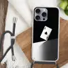 Speelkaart - Klaver - Abstract - Zwart Hoesje iPhone 16 Pro Max met koord klein -sfeer4