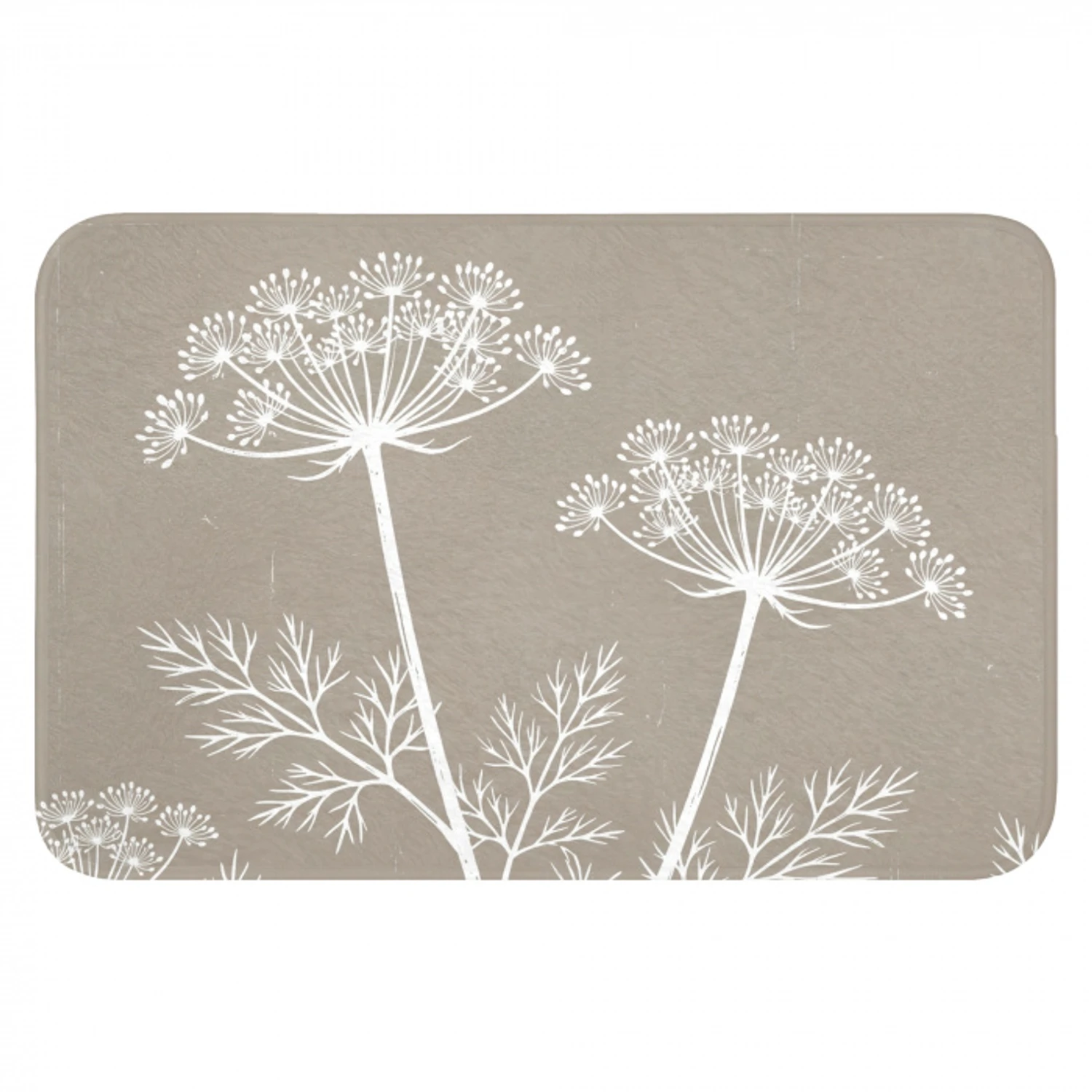Grafisch - Fluitenkruid - Taupe Badmat klein -3d