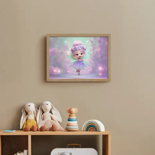 Fee - Paars - Sprookje Light Box met batterij (Wandlamp kind) middel -sfeer2_kind