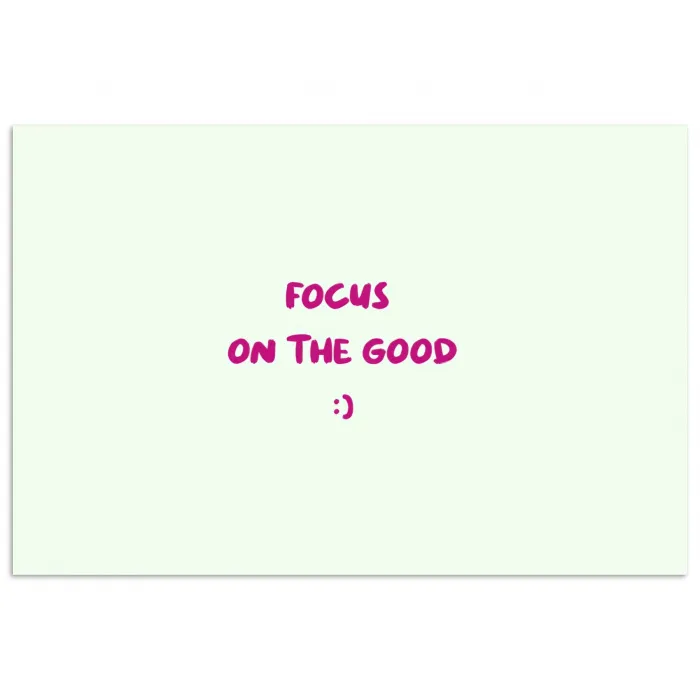 Focus - Beige - Roze - Smiley poster papier klein -3d
