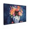 Kat - Felgekleurde bloemen - Vaas canvas 2cm klein -z3d
