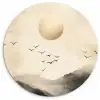 Landschap - Japandi - vogel Wandcirkel kunststof plaat 5mm dik klein -3d