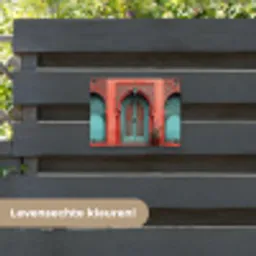 Lantaarn - Deur - Turquoise tuinposter los doek klein -sfeer3