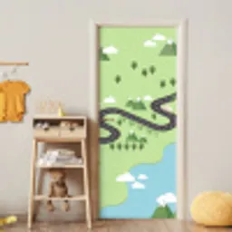 Auto - Bergweg - Natuur - Illustratie deurposter klein -sfeer4