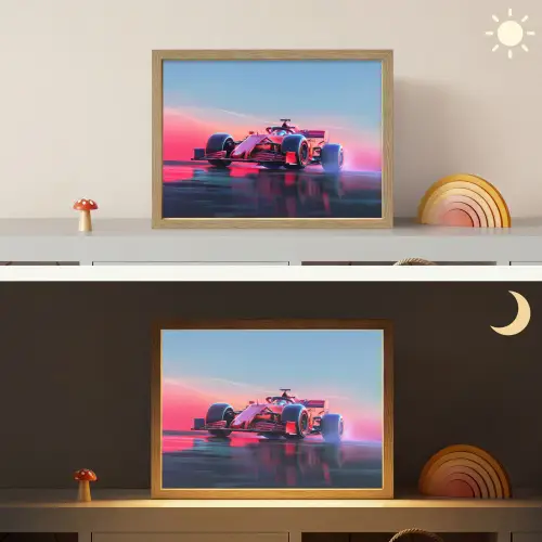 Formule 1 - Race  - Auto - Jongens Light Box met batterij (Wandlamp kind) middel -sfeer3_kind