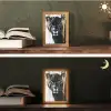 Panter - Zwart - Abstract - Verfstreken Light Box met kabel (Tafellamp) klein -sfeer3