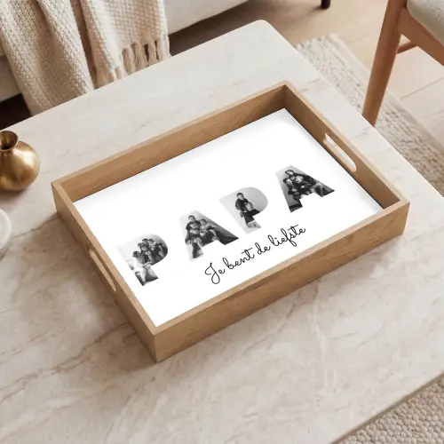 Papa - Lettercollage Dienblad Rechthoek middel -sfeer1
