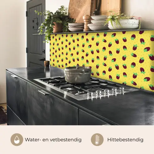 Geel - Frambozen - Patroon keuken achterwand 2 middel 871 -usp_NL