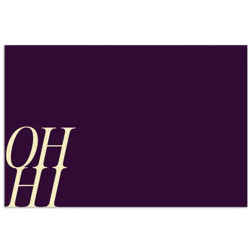 Oh hi - Paars - Cursief poster papier klein -3d