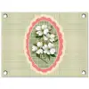 Bloemen - Illustratie - Geruit - Groen tuinposter los doek klein -3d