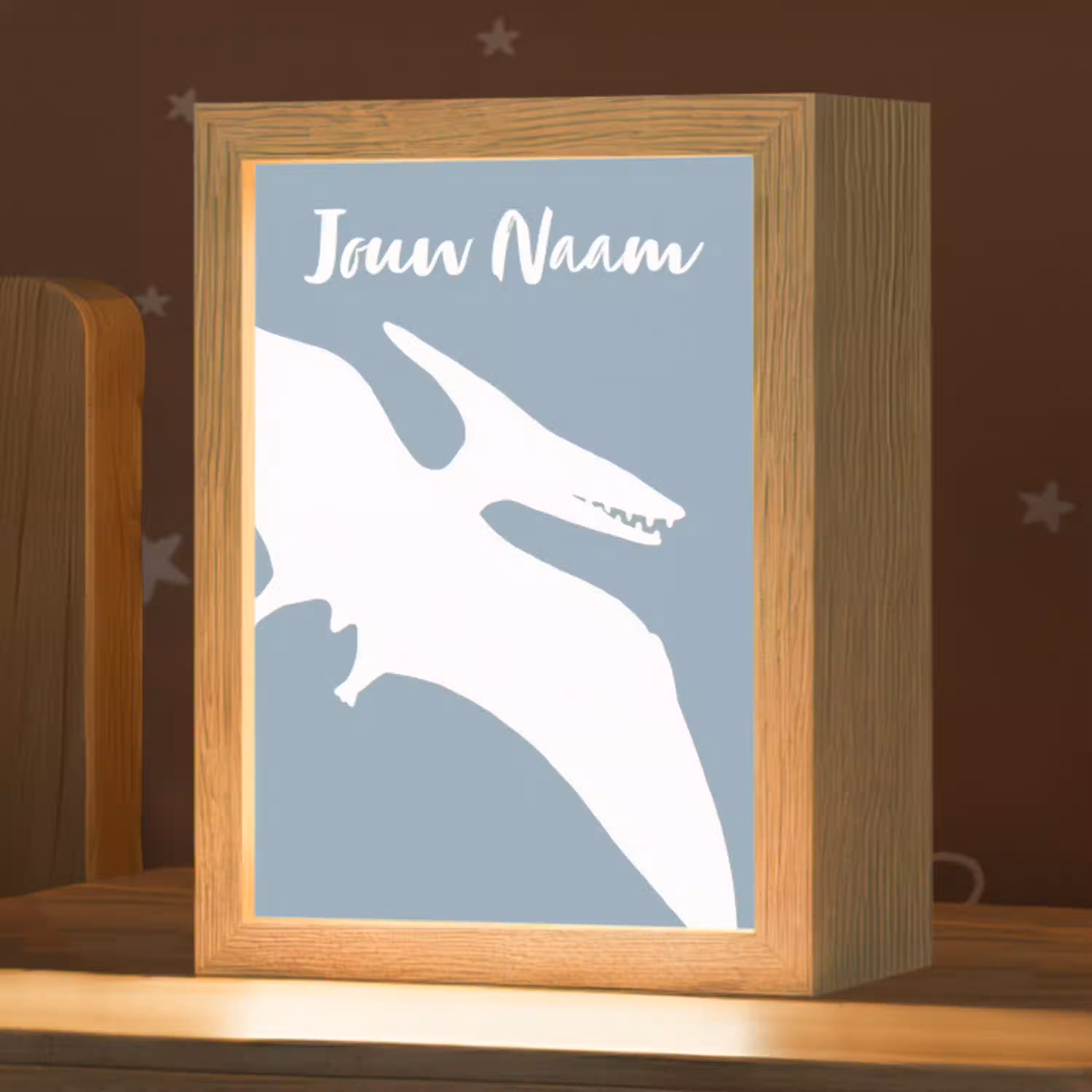 Dino - Pteranodon - Dinosaurus - Blauw Light Box met kabel (Kinderlampje) klein -zzz_3d_website