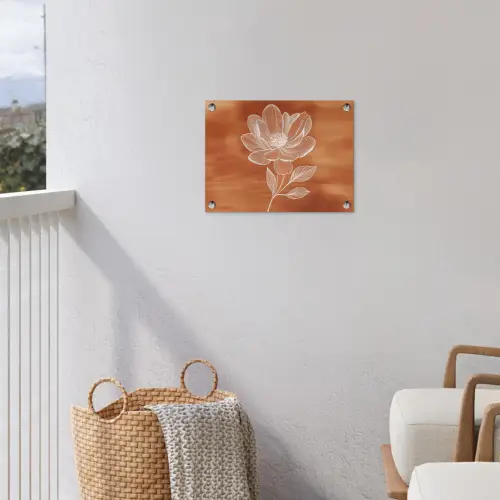 Bloem - Minimalistisch - Wit tuinposter los doek klein -sfeer8
