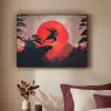 Zon - Krijger - Bomen - Bergen Textielframe - compleet frame klein -sfeer1