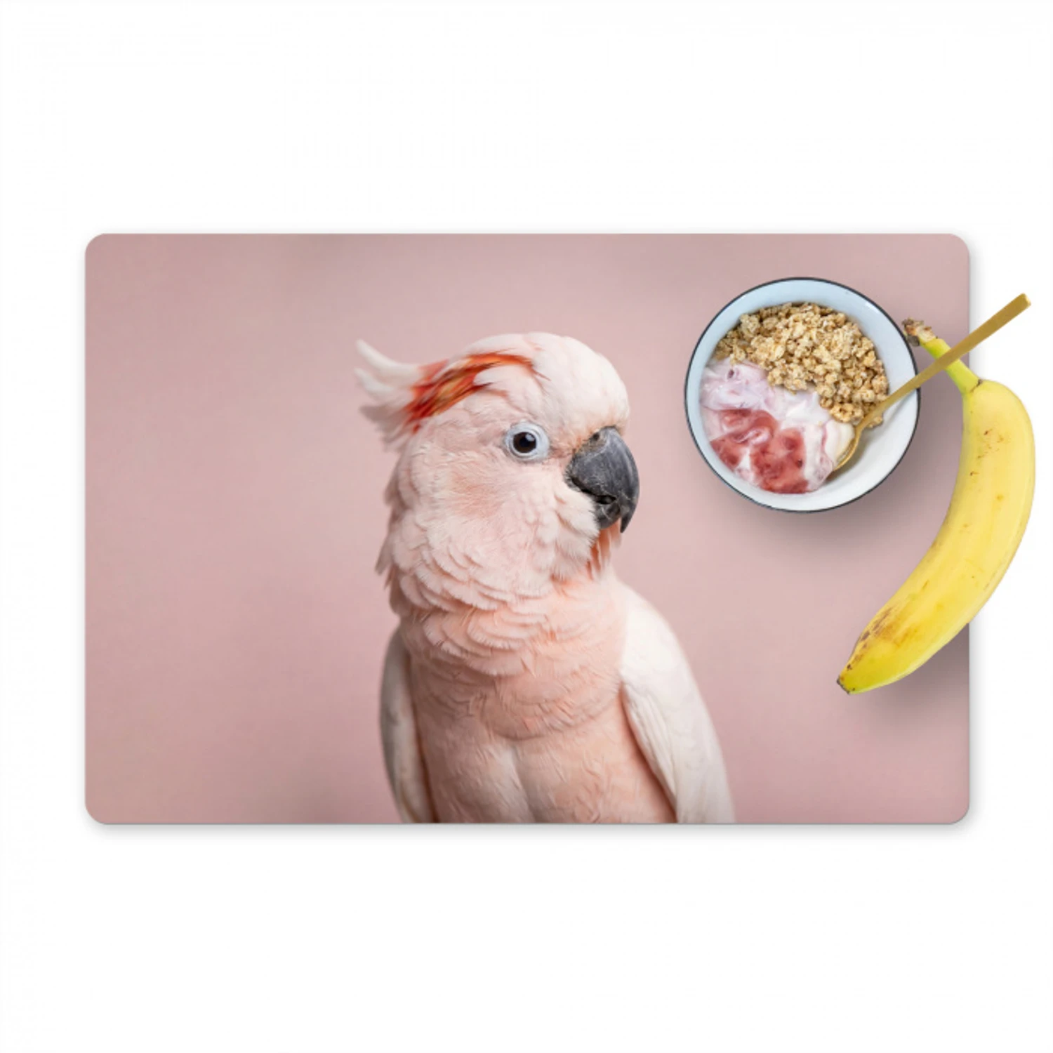Kaketoe - Portret - Roze Placemat vinyl groot -zzzproduct_Kitchenyeah-website