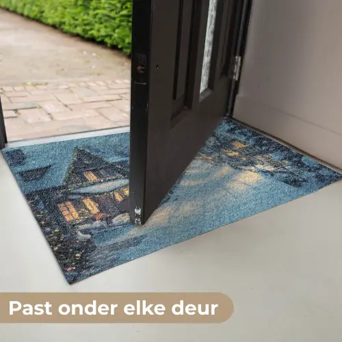 Kerstdorp - Kerst - Sneeuw - Winter Deurmat klein -USP_NL
