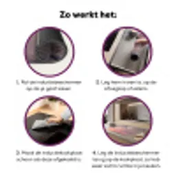 Meeuwen - Strand - Zee - Roze Inductie beschermer vinyl 3mm klein -zzzzzzz-cc-werking