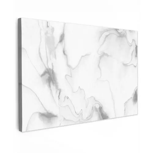 Marmer - Grijs - Wit - Abstract - Marmerlook canvas 2cm klein -z3d