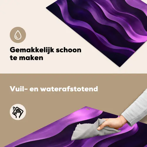 Golven - Abstract - Paars Inductie beschemer met haakjes klein -ky-schoon-nl