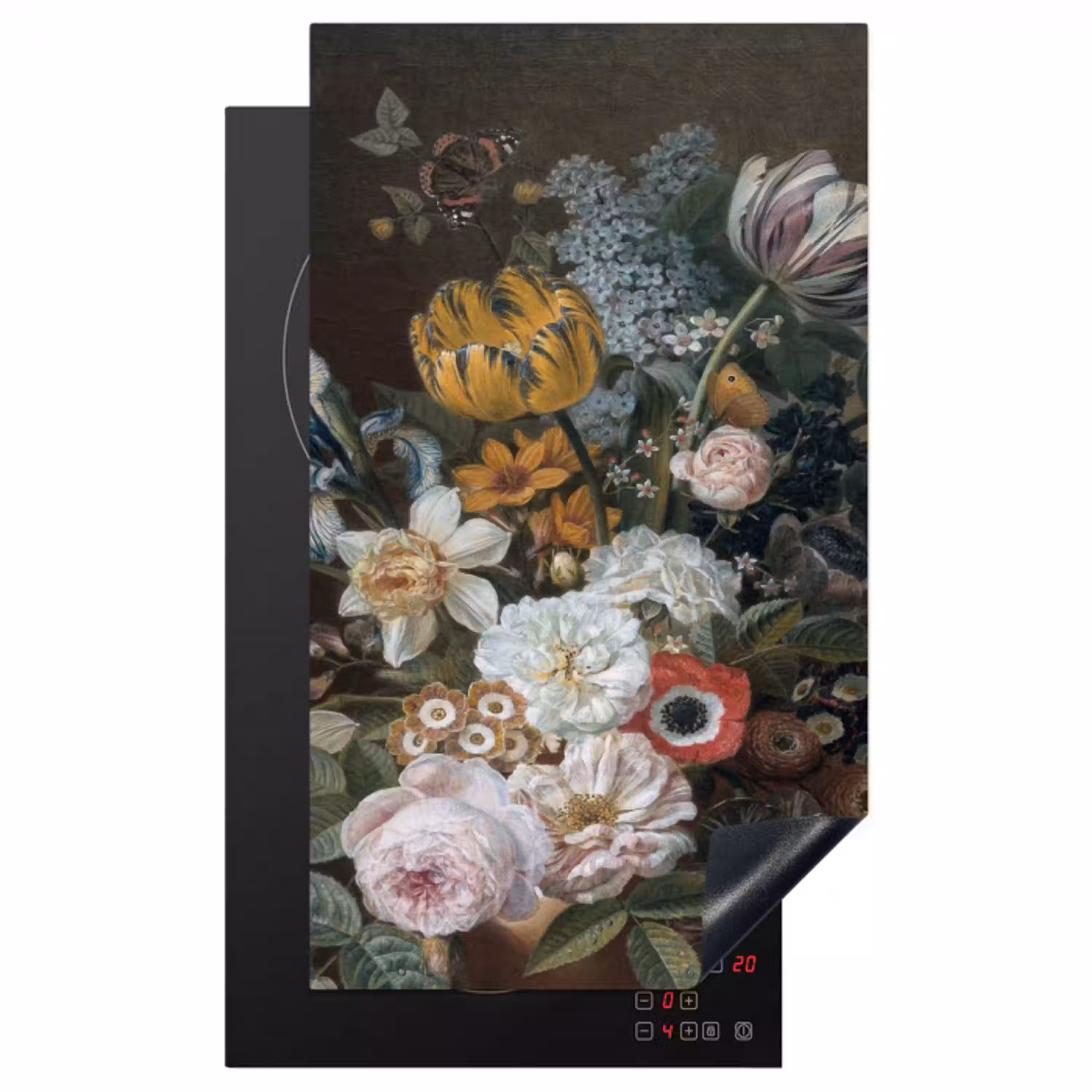 Stilleven met bloemen - Schilderij van Eelke Jelles Eelkema Inductie beschermer vinyl 3mm middel -3d