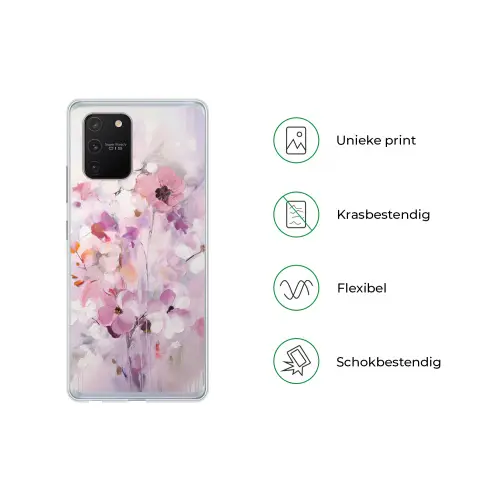 Bloemen - Lila - Watercolor - Kunst Telefoonhoesje Samsung Galaxy S10 Lite klein -specsS10Lite