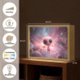 Roze - Alien - Planeten - Ruimte Light Box met batterij (Wandlamp kind) middel -USP_websiteoverzichtDE