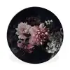 Bloemen - Vintage - Pastel - Zwart - Boeket Wandcirkel aluminium klein -3d