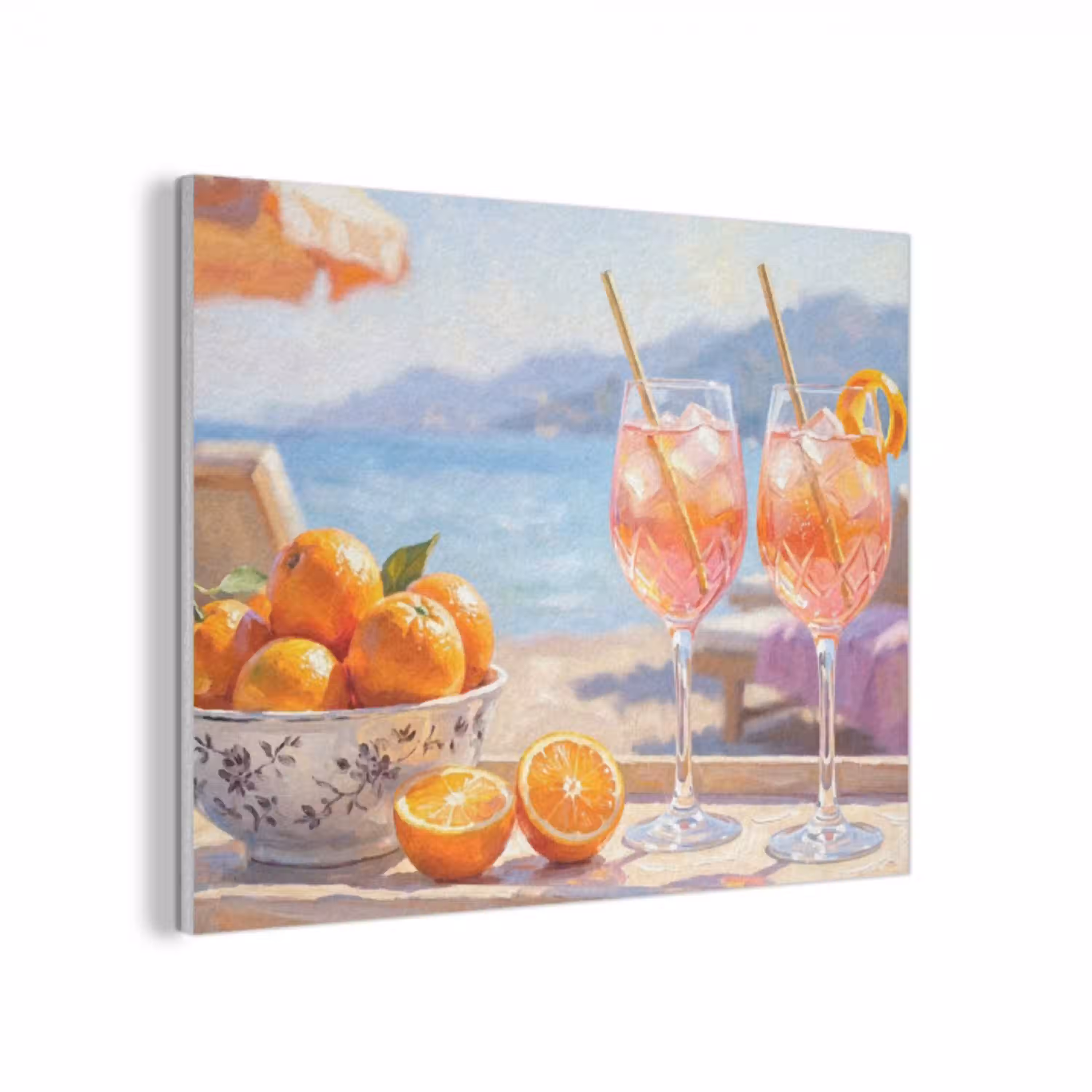 Drank - Glazen - Strand - Zomer - Oranje PET vilt klein -3d
