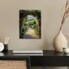Doorkijk - Tuinboog - Bloemen - Natuur - Pad poster papier klein -sfeer1