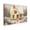 Kerst - Huis - Winter - Sneeuw Tuinposter op houten frame 2 cm dik klein -3d