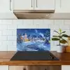 Winteravond - Kerstdorp - Donker keuken achterwand spatscherm klein -sfeer2