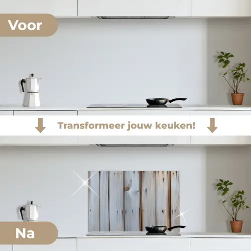 Hout - Planken - Verweerd keuken achterwand spatscherm klein -voor_na_NL