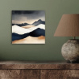 Bergen - Donkerblauw - Landschap aluminium wit klein -sfeer2