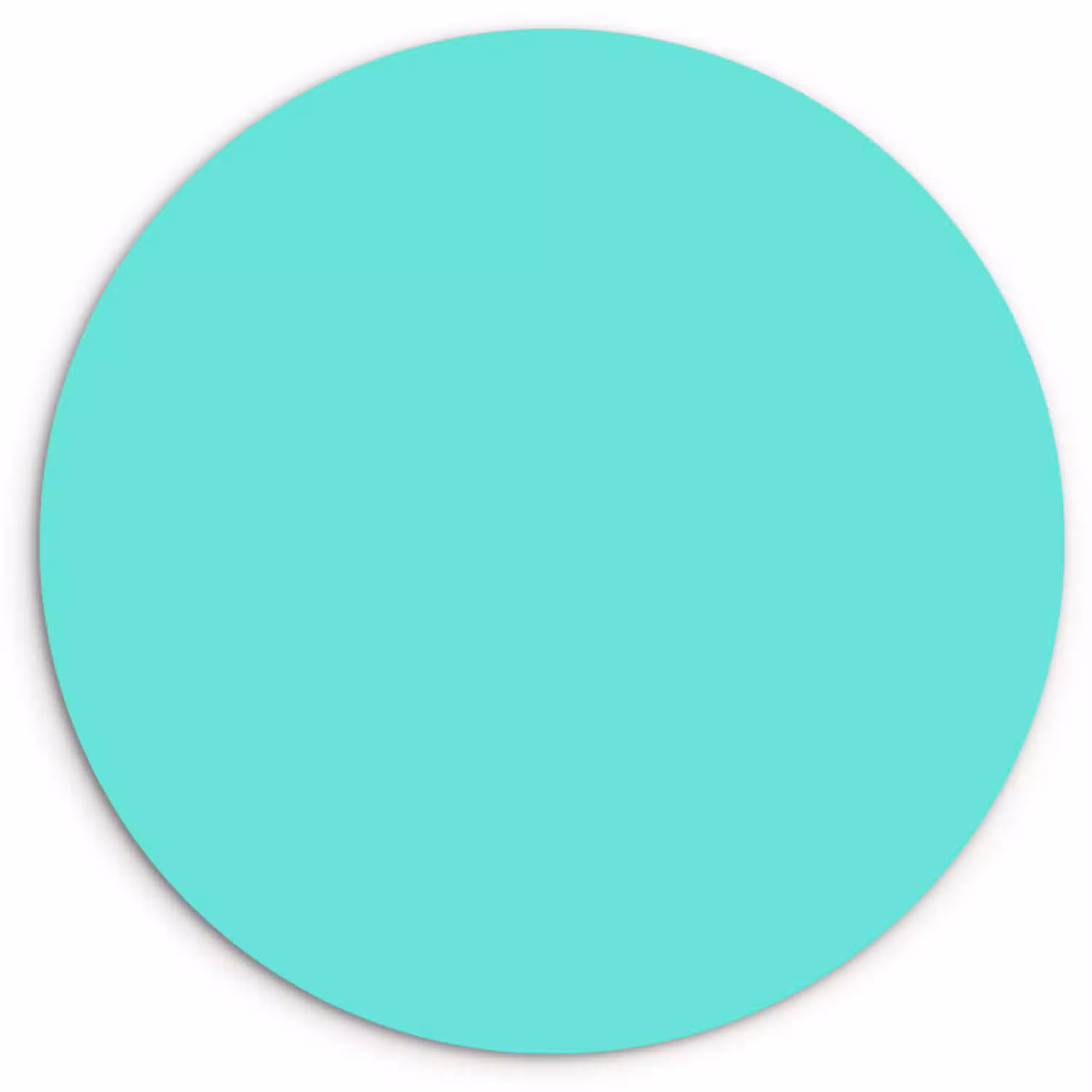 Electric - Cyan - Turkoois Wandcirkel kunststof plaat 5mm dik klein 188 -3d