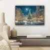 Kerstnacht - Stadsplein - Meerkleurig canvas 2cm klein -sfeer6