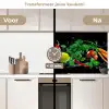 Groente - Splash - Zwart keuken achterwand 2 middel -voor-na2_NL