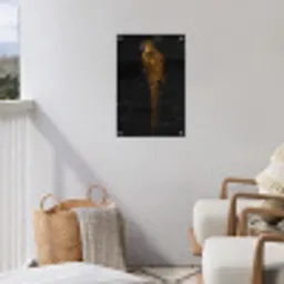 Vogel - Goud - Papegaai tuinposter los doek klein -sfeer8
