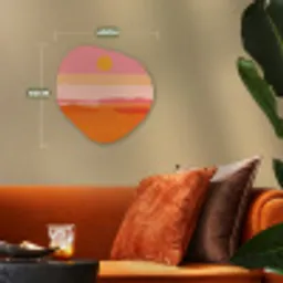 Zon - Abstract - Landschap - Oranje Wandcirkel Organisch Forex 3mm klein -sfeer3
