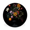 Zonnebloemen - Boeket - Kleurrijk Wandcirkel aluminium klein -3d