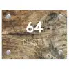 Verweerd hout - Modern Naambord Rechthoek middel -3d